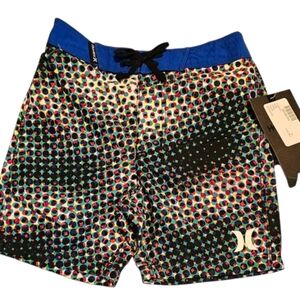 Hurley Multi-Colored Boardshorts Blue Red Black White Green Yellow Boy's Size 2T
